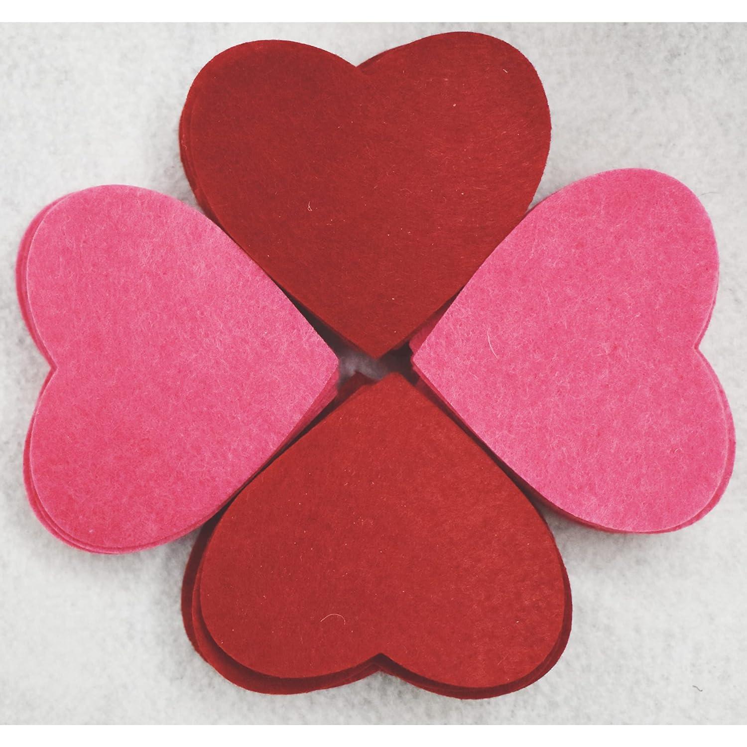Presents 3" Felt Cutouts for Love in Valentine Colors/Garland-Decoration/PATCHING/Wedding Decoration Supplies, Pack of 100 Pcs - Haoser